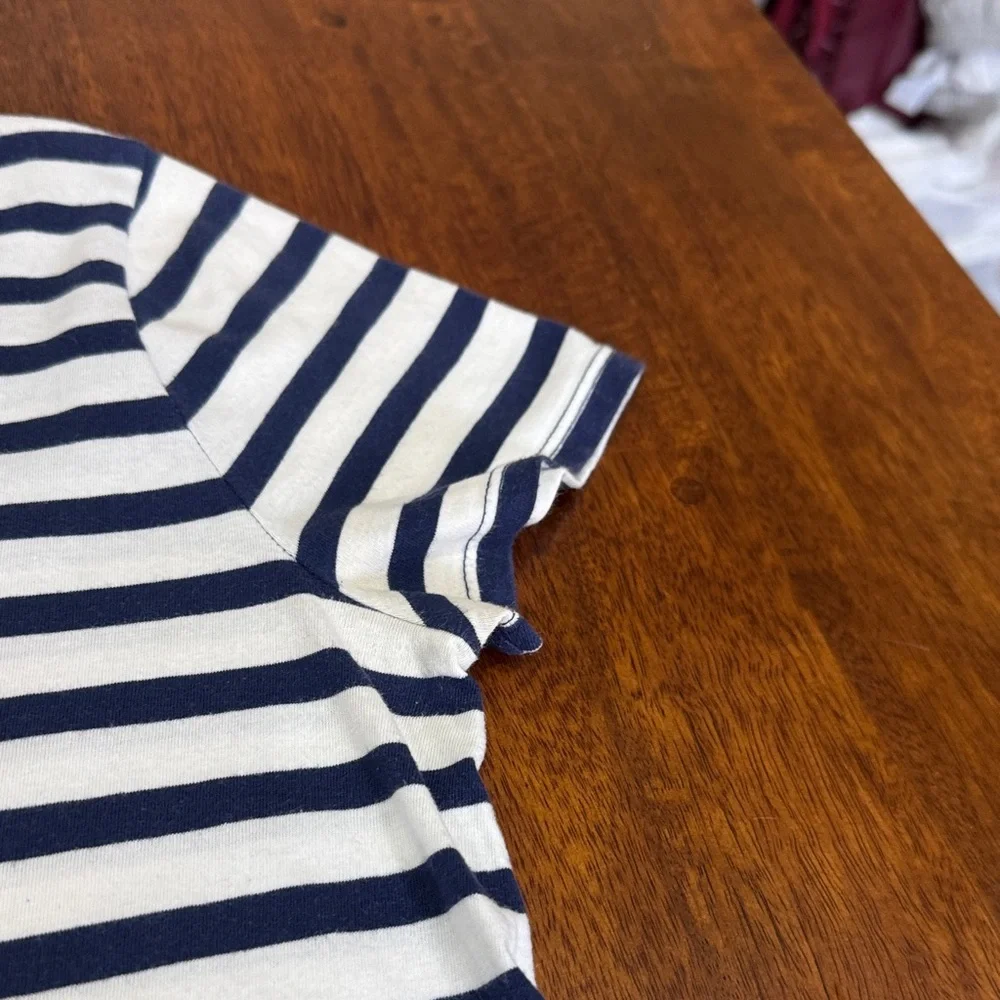 J. Crew Striped Navy and White Dress